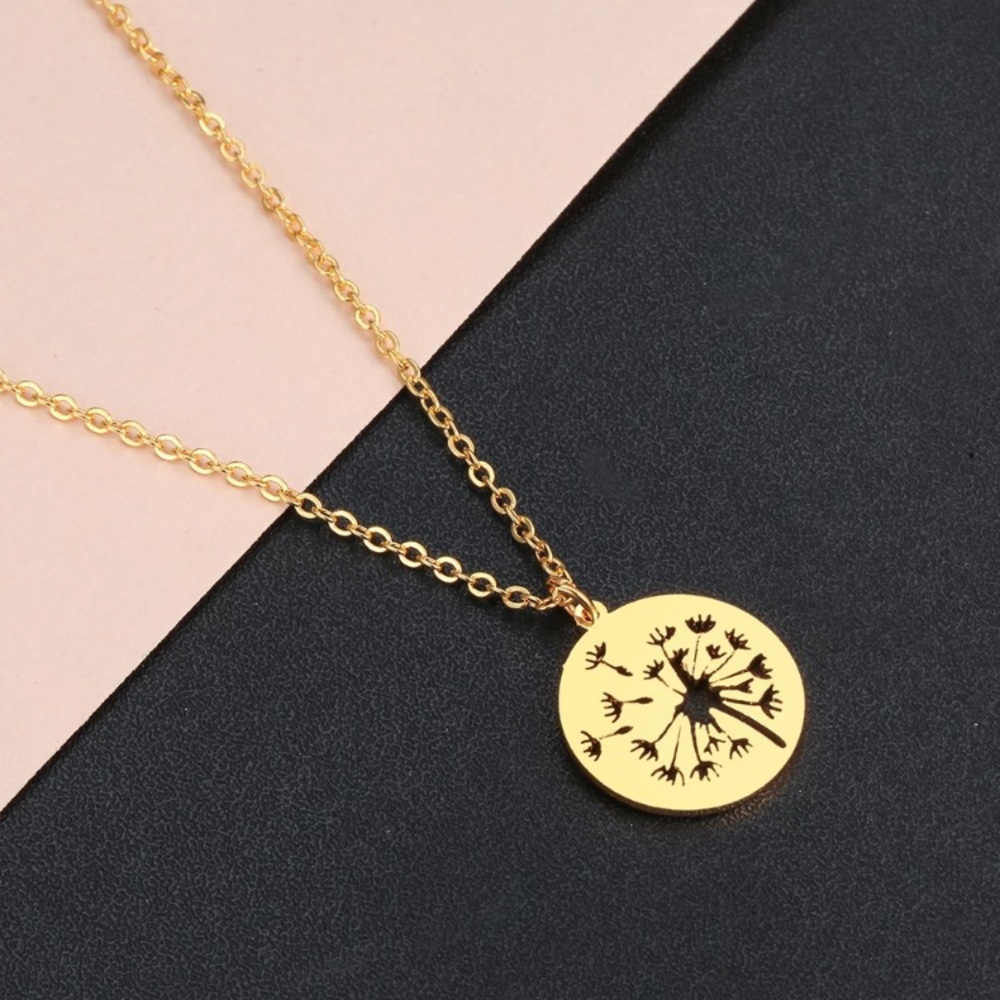 “Make A Wish” Dandelion Plant Floral Boho Necklace - Picture 6 of 6